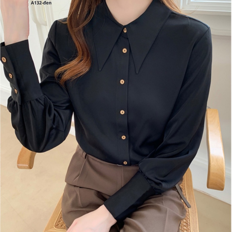 A132 áo sơ mi tay dài vải Lụa mango