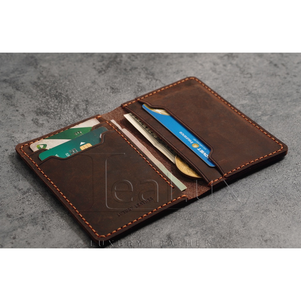 Ví Da Nam Nữ Đựng Thẻ LEALUX Mini Handmade 1