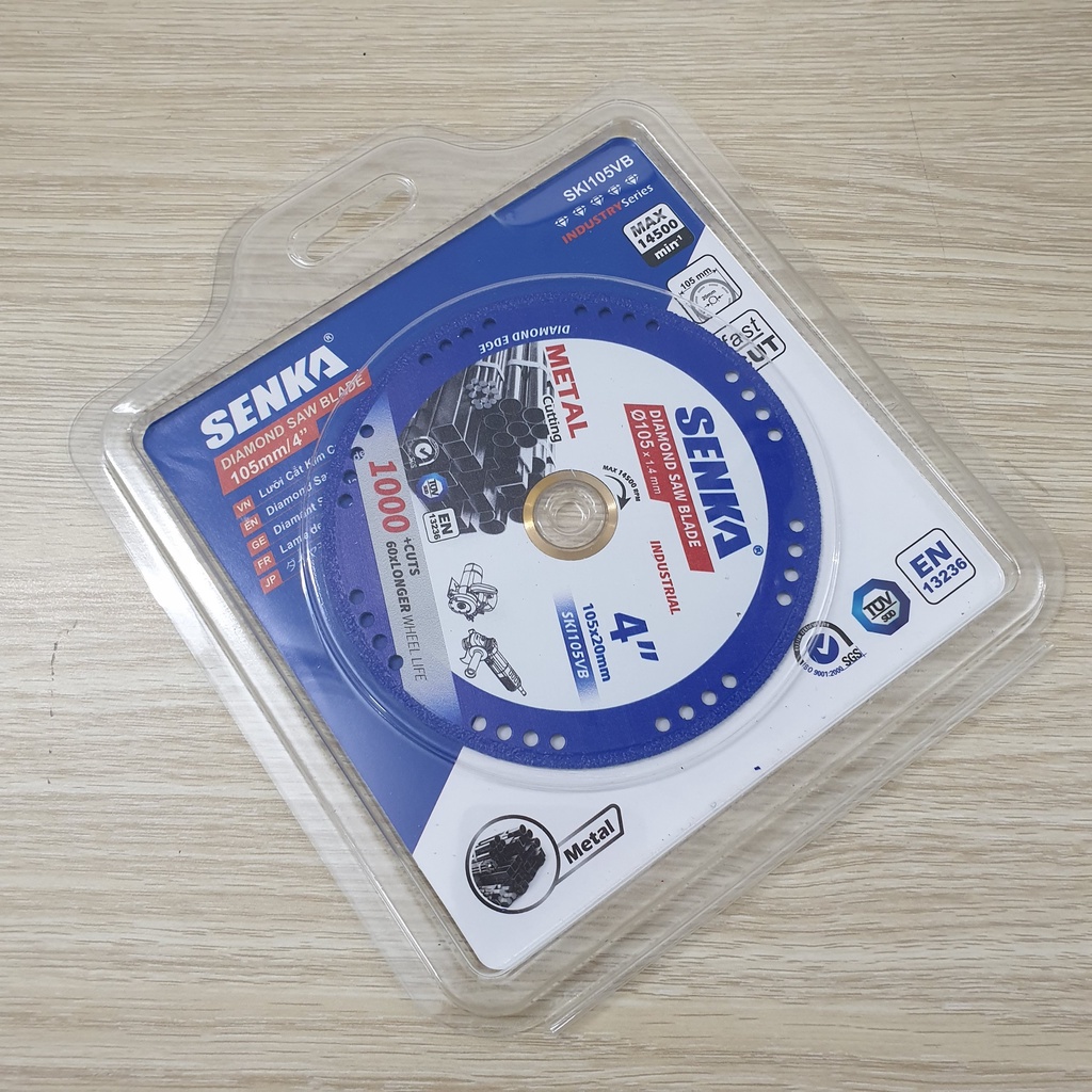 Lưỡi cắt kim cương đa năng (cắt sắt/thép/inox/nhôm/nhựa PVC/gạch/đá/bê tông) SENKA Ø105 - SKI105VB20