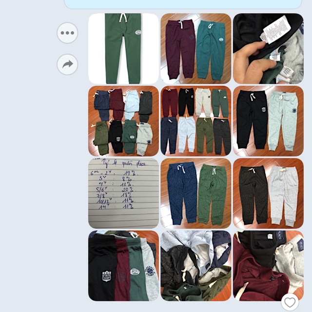 Combo quần nỉ da cá cho bé trai