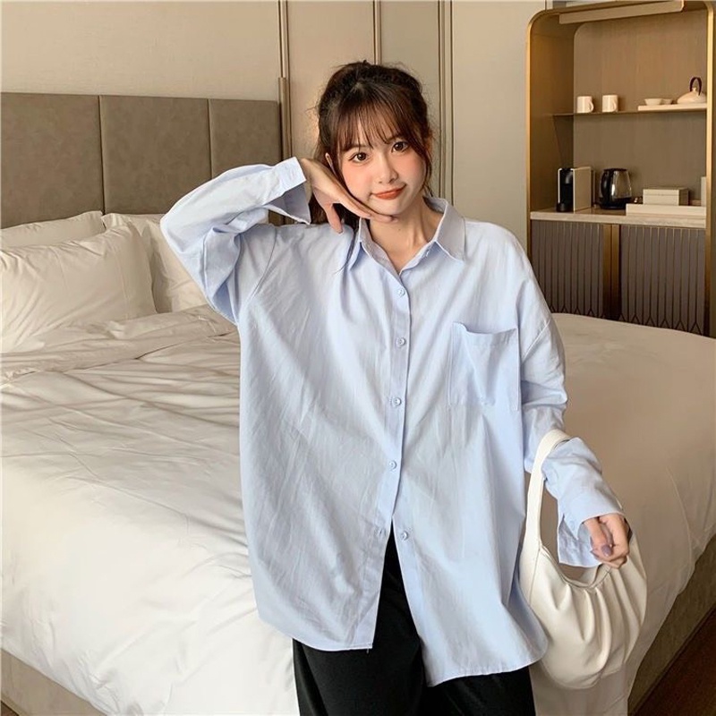 Áo sơ mi nữ form rộng tay dài kiểu công sở đẹp hàng Quảng Châu cao cấp ANDOSA SM10