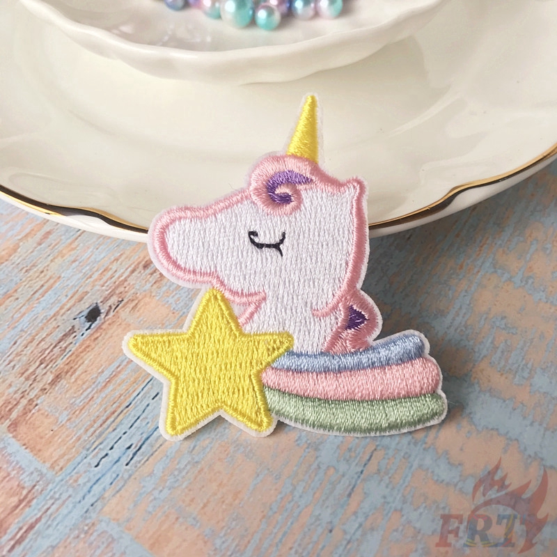 Miếng vá hình kỳ lân cầu vồng nhiều màu 01-9 tuỳ chọn ủi/may quần áo tự làm