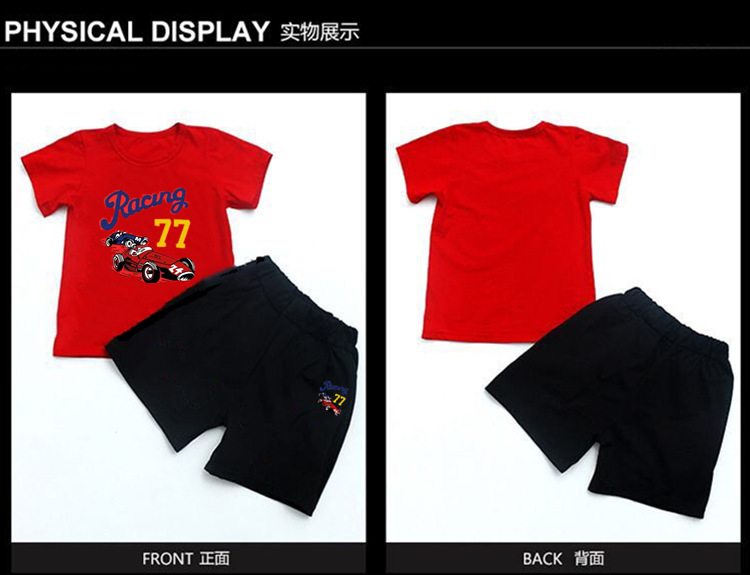 Spot 2021 Summer Boys' suit summer boys' Summer Short Sleeve T-Shirt shorts two piece set