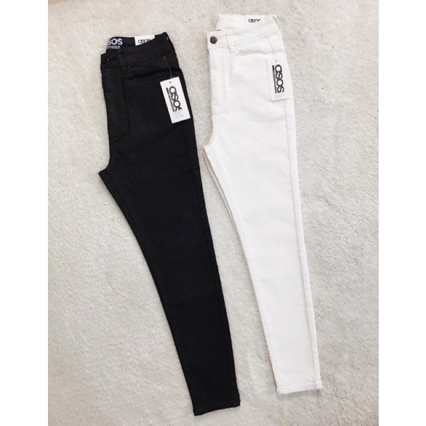 Quần jean skinny trắng đen dài