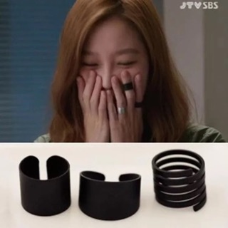 Set 3 chiếc nhẫn thời trang màu đen