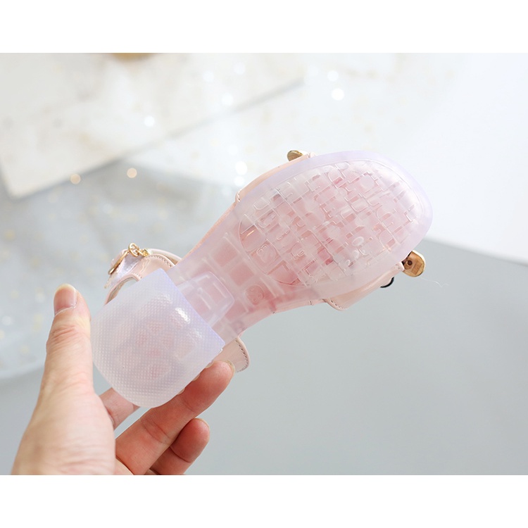 Xăng đan Quai Dán Chống Trượt Đính Nơ Đơn Giản Xinh Xắn Dành Cho Bé Gái 3-16 Tuổi