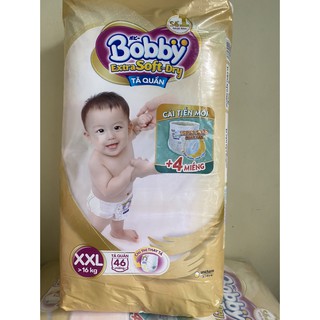 [ Tặng Thêm 4 Miếng] Tả Quần Bobby Siêu Mềm Cao Cấp Extra Soft Dry Xxl46 Miếng+ Hàng Chính Hãng + Mevabeheocon