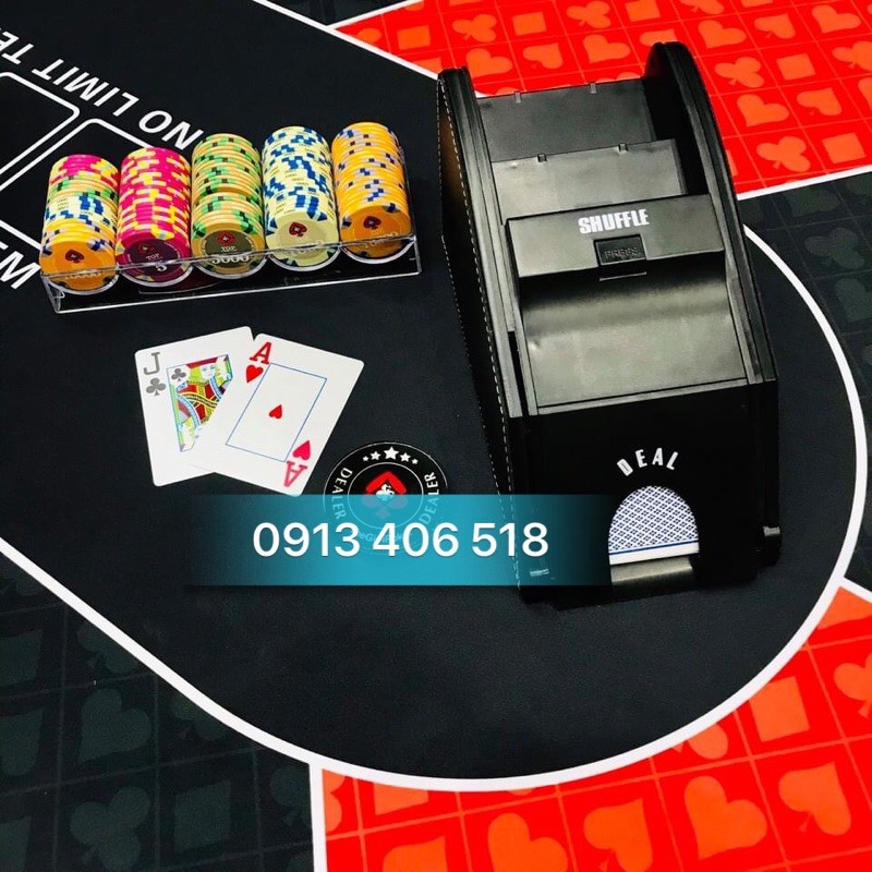 Máy Xào Chia Bài Poker Deluxe 2in1 Cao Cấp Nhập Khẩu USA