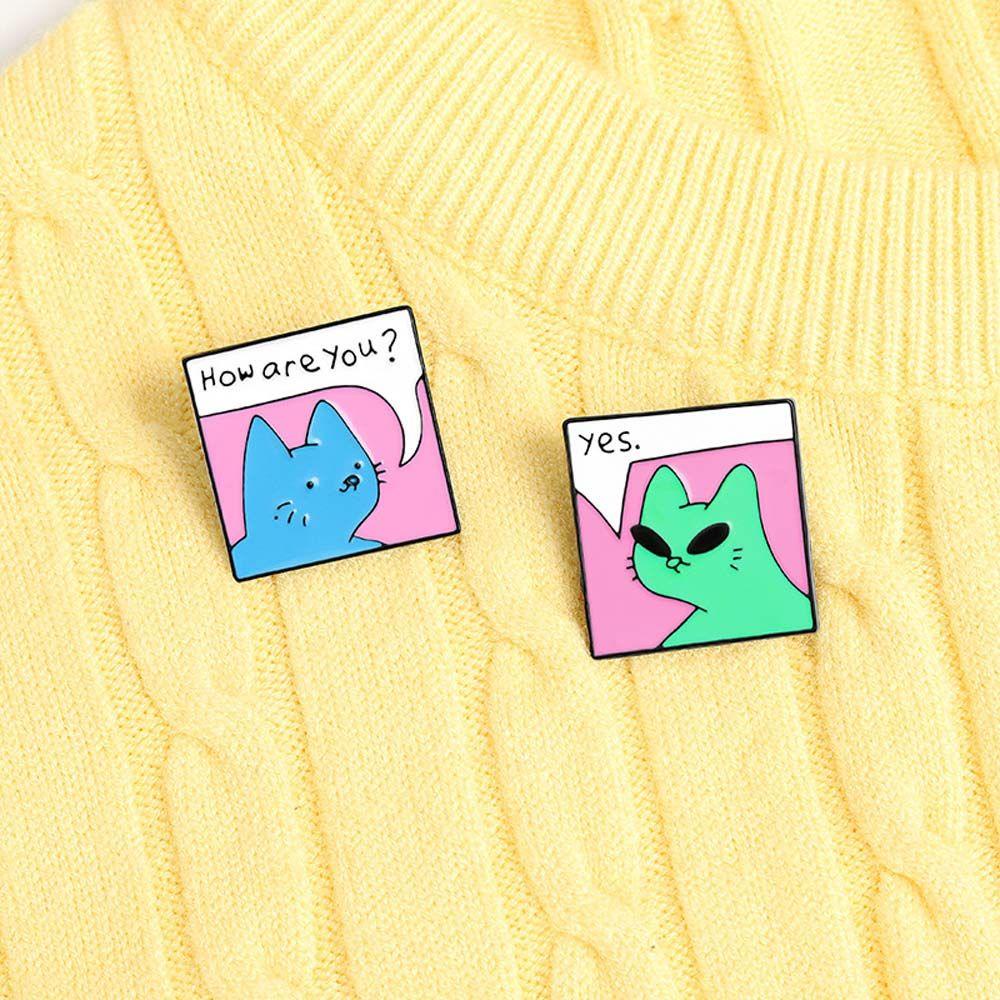 JARRED Ghim Cài Áo Hình Mèo Tráng Men Dễ Thương