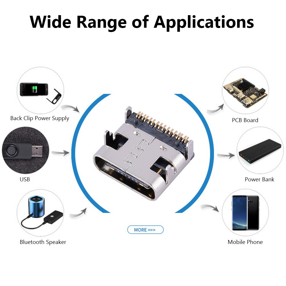 Set 10 Đầu Nối Bảng Mạch Pcb Usb 3.1 Type-C 16 Pin Chuyên Dụng