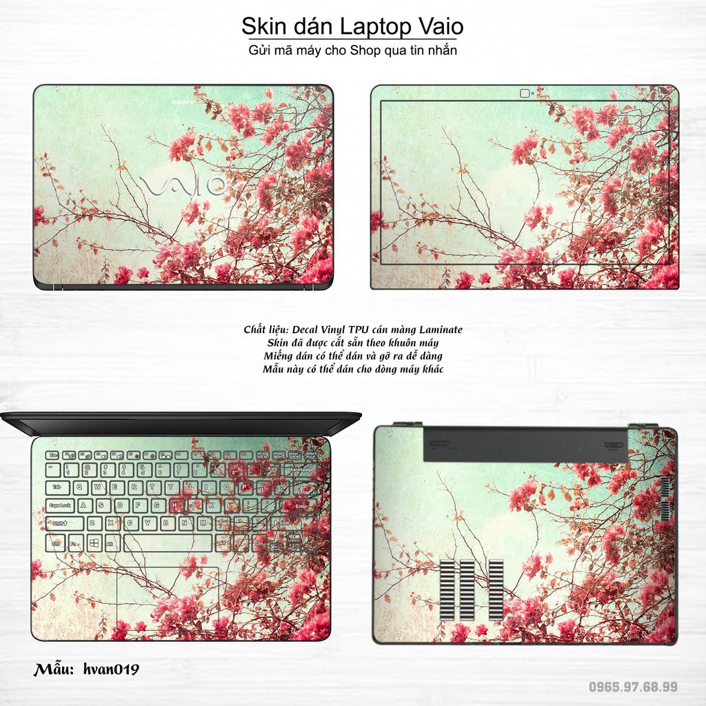 Skin dán Laptop Sony Vaio in hình Hoa văn nhiều mẫu 4 (inbox mã máy cho Shop)