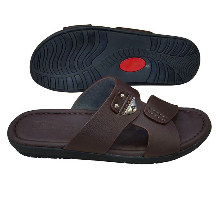 Dép nam quai ngang TiTi ĐÔ da bò thật cao cấp DN2076a