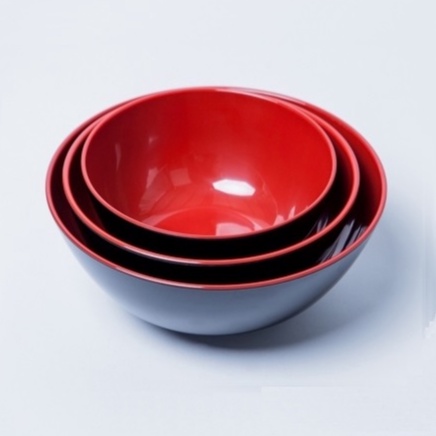 Tô bầu size nhỏ Ø15 cm nhựa melamine 2 lớp Đỏ Đen (TOD3)