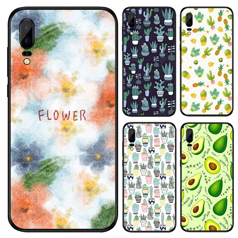 Ốp điện thoại mềm mặt nhám họa tiết lá cây dành cho Huawei Y6S Y6 Y7 Pro Y9 2019 Nova 2 LITE 7i 4E 5T 2i 3i 4