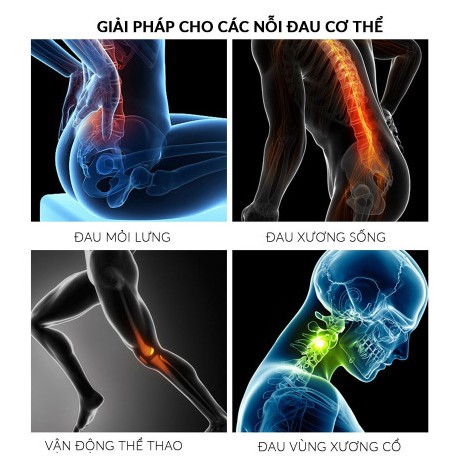 Súng mát xa (máy mát xa) EM009 Trị đau nhức, giảm căng cơ với 6 đầu trị liệu và 30 Mức độ rung, BH 12 tháng