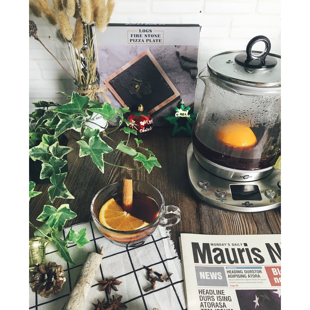 Ấm đun nước pha sữa pha trà thủy tinh Hàn Quốc Bbcooker 2 lít - Có menu chưng yến, nấu chè, hầm, sữa chua, nấu cháo