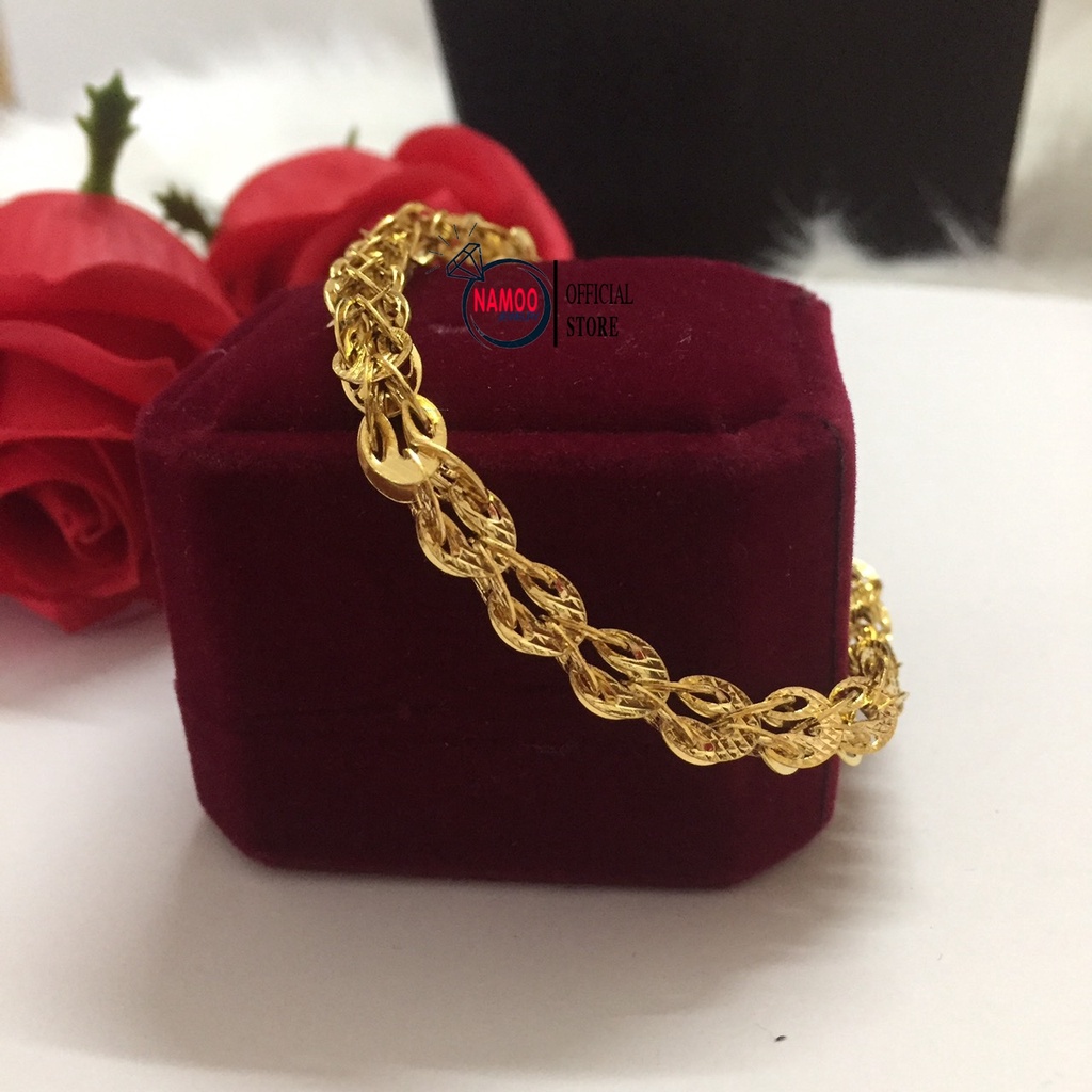 Lắc Tay Long Phụng Vàng Mạ Nữ L251 V251 Dây CHuyền Mạ Vàng  24k Cao Cấp, Set Lắc Phụng Và Dây Phụng Namoo Jewelry