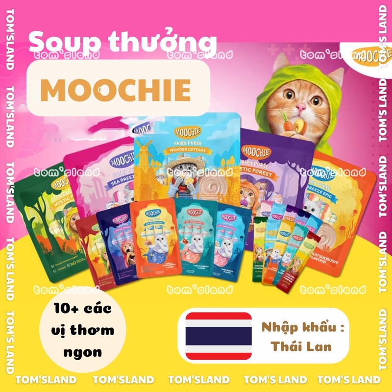 Soup Thưởng Moochie Cho Mèo 10 Vị Nhập Khẩu Thái Lan  - Súp Thưởng Moochie Fairy Puree