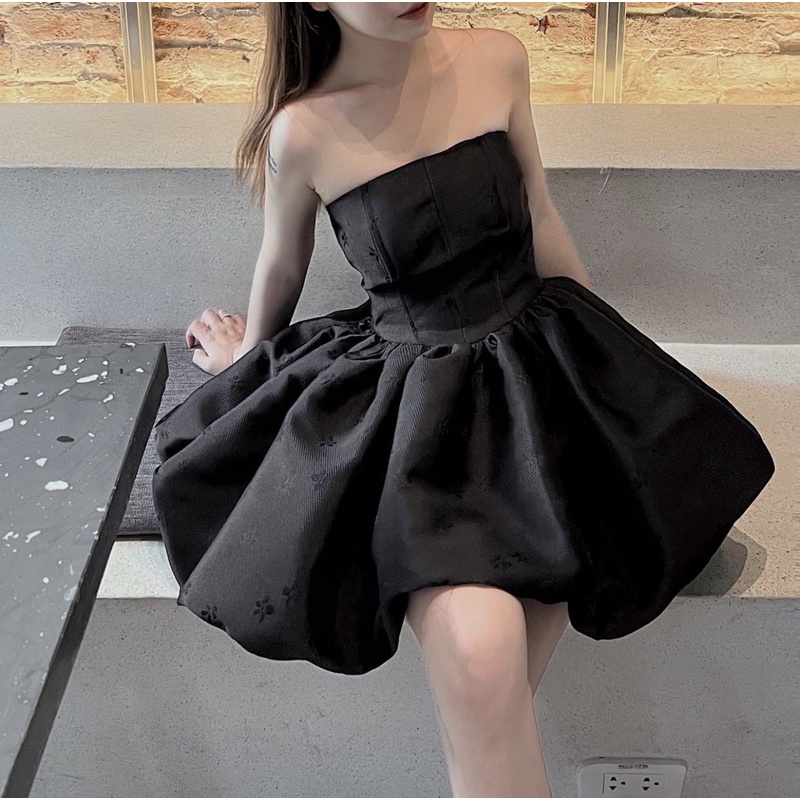 Váy quyến rũ dáng xòe vân nổi hoạ tiết cao cấp công chúa bồng bềnh - Angelic Dress