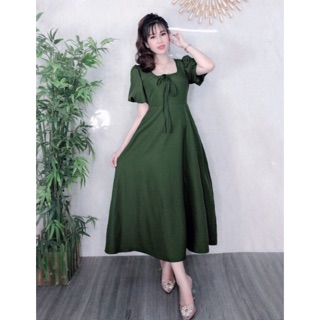Đầm xoè tay phồng nơ ngực TRIPBLE T DRESS -MS8B- Free size đến 56kg