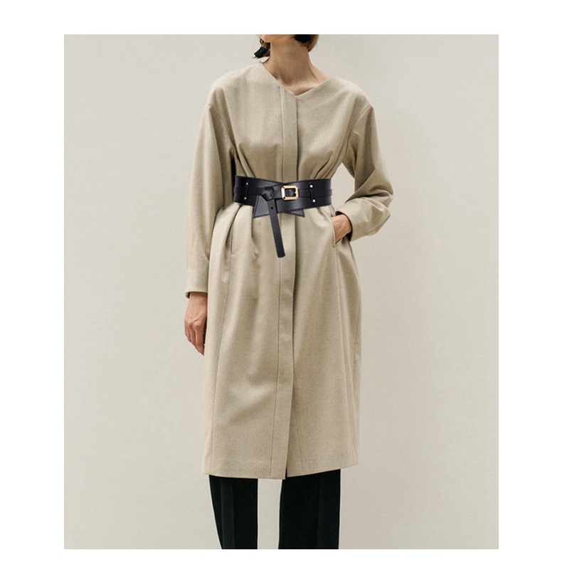 Thắt Lưng Da Pu Màu Đen Mềm Mại Khóa Kim Loại Thời Trang Cho Nữ