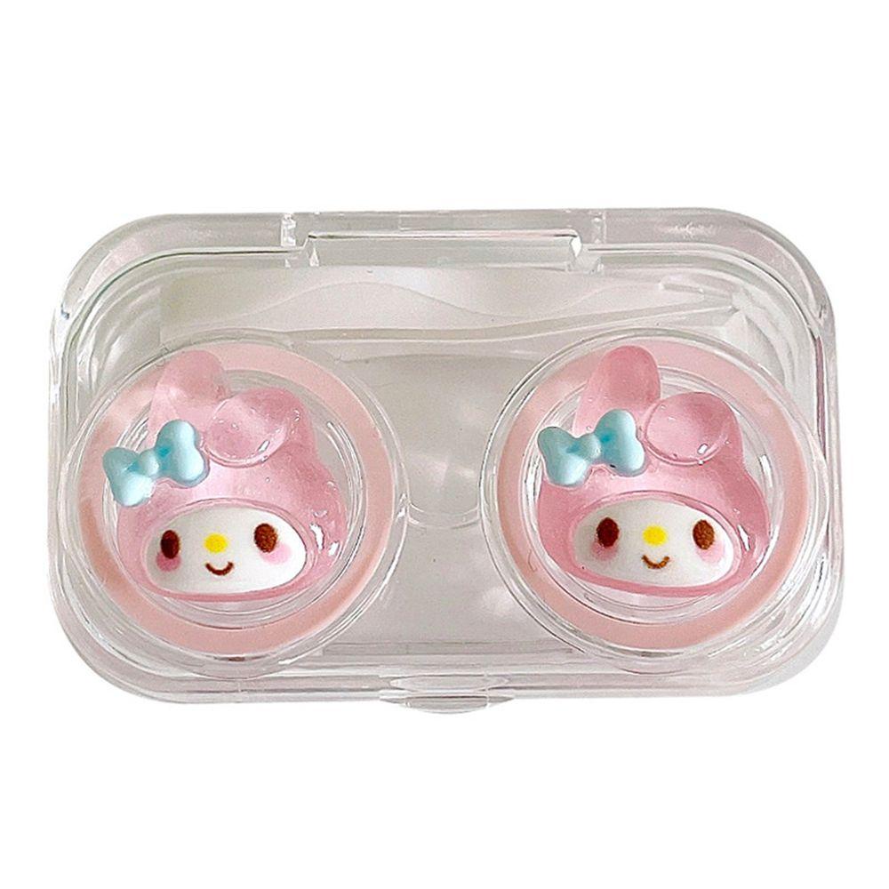 Hộp Đựng Kính Áp Tròng Trong Suốt In Họa Tiết Hoạt Hình Kuromi Melody Kiểu Hàn Quốc Cho Nữ
