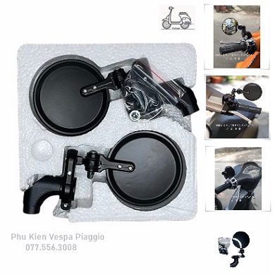 [Mã LIFEAUMAY giảm 10% tối đa 30k đơn 150k] Gương Vespa Tròn Xoay đa chiều