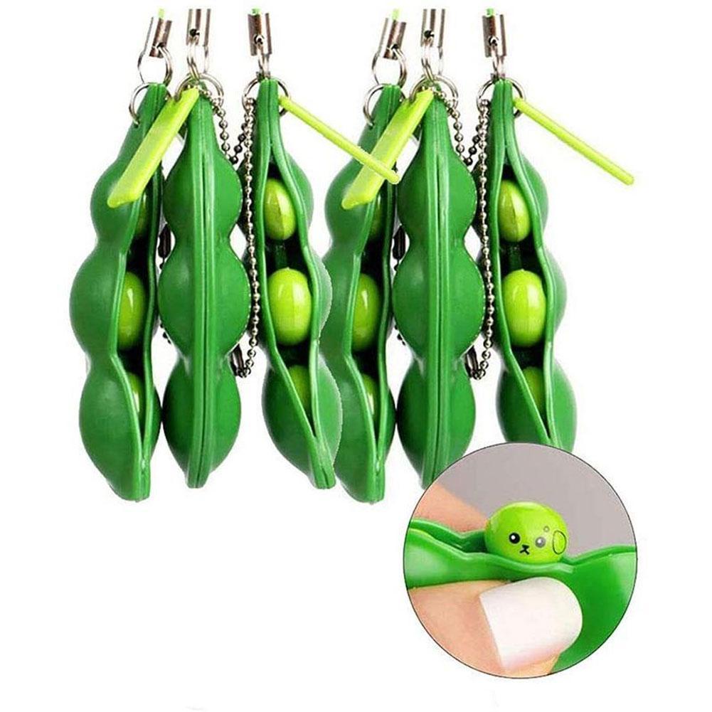 Móc Khóa Gắn Đồ Chơi Bóp Giảm Căng Thẳng Hình Hạt Đậu E1N8