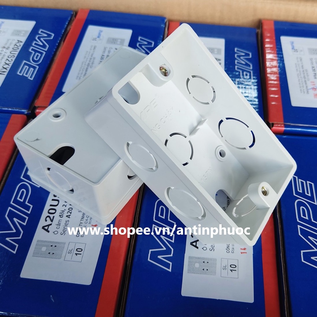 Đế âm đơn Sino ,MPE -  Đế , hộp âm tường gắn mặt ổ cắm điện hình chử nhật