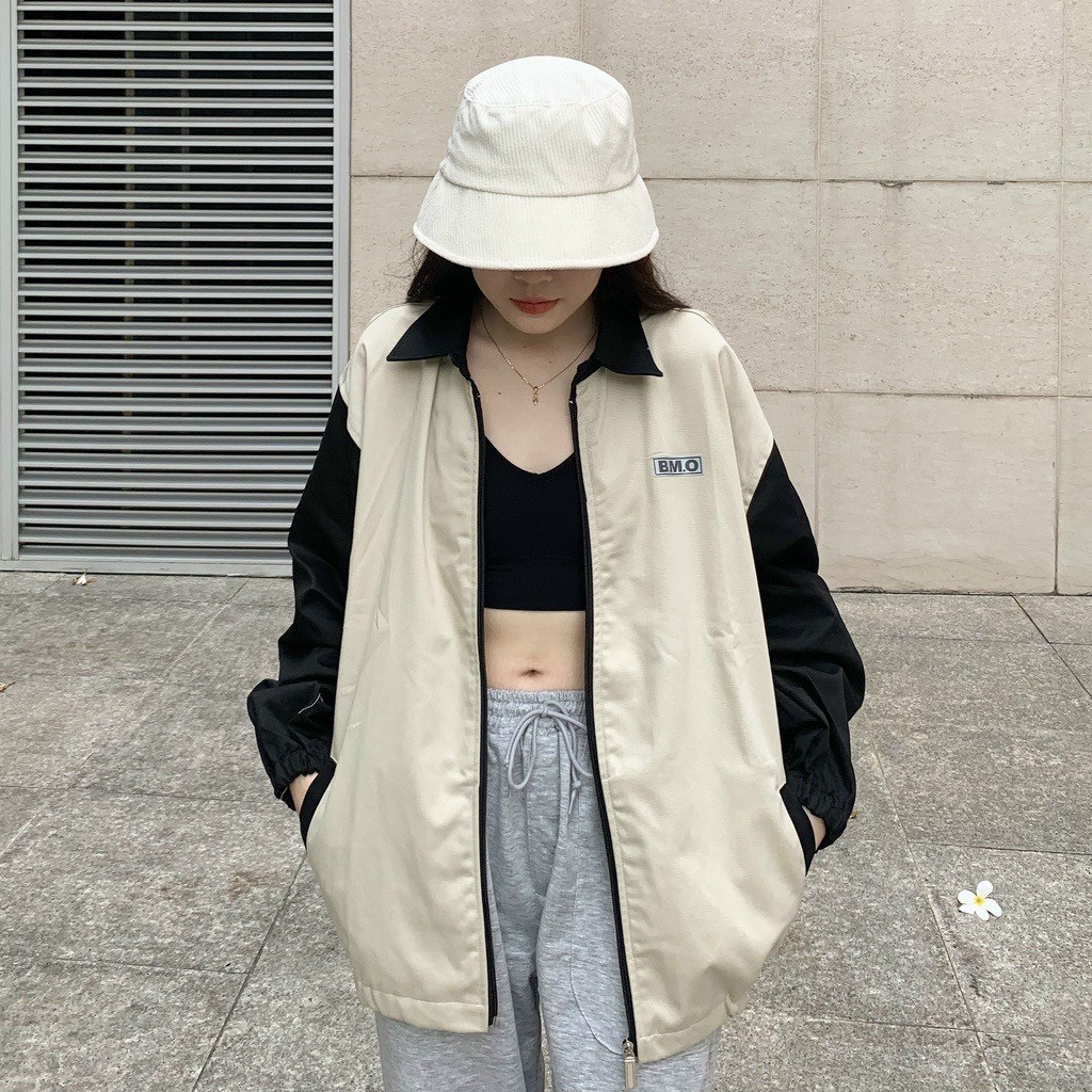Áo Khoác Bomber BMO LAB Jacket Form Rộng Vải Khaki Dày Dặn Ulzzang Unisex ShopDUVI