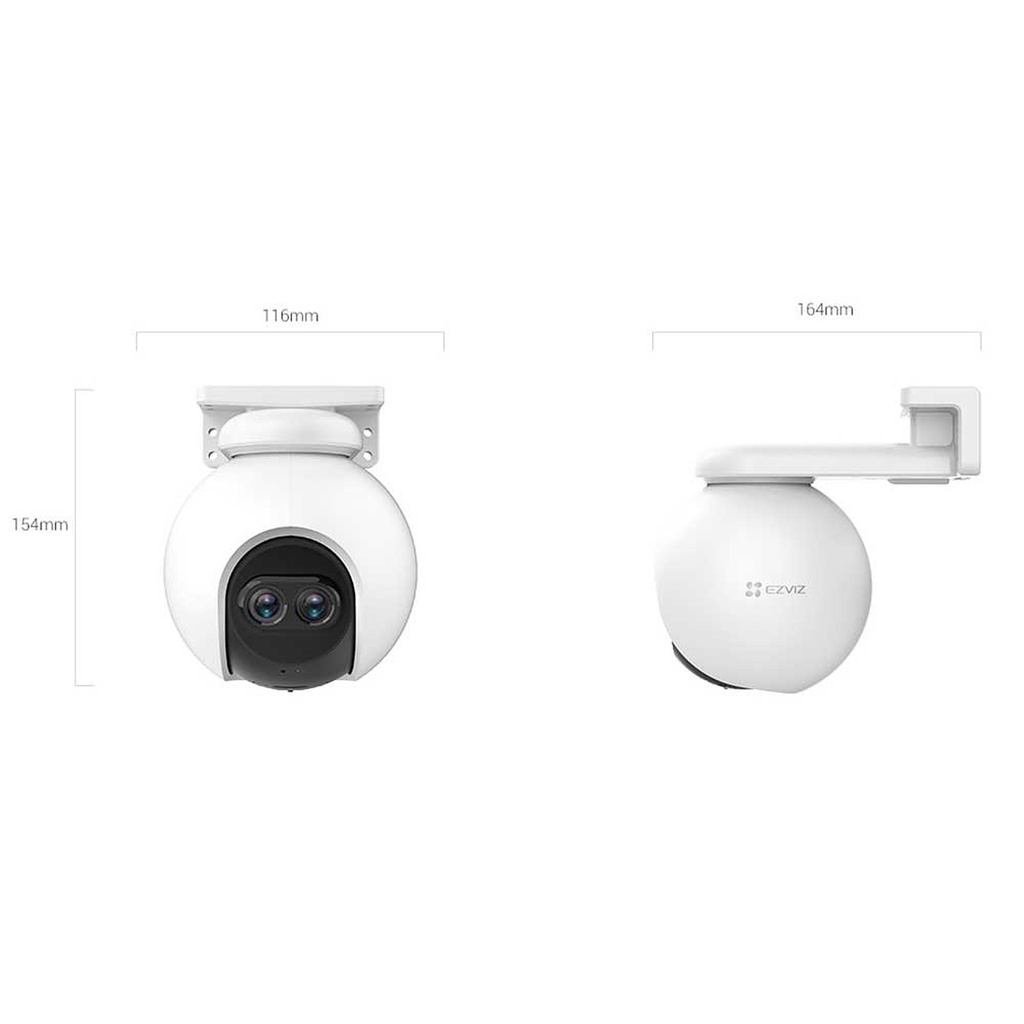 Camera ngoài trời ezviz c8pf, kết nối wifi, xoay 360 độ, 2 ống kính AI, zoom 8x, chế độ 2 màn hình, chống nước ip66