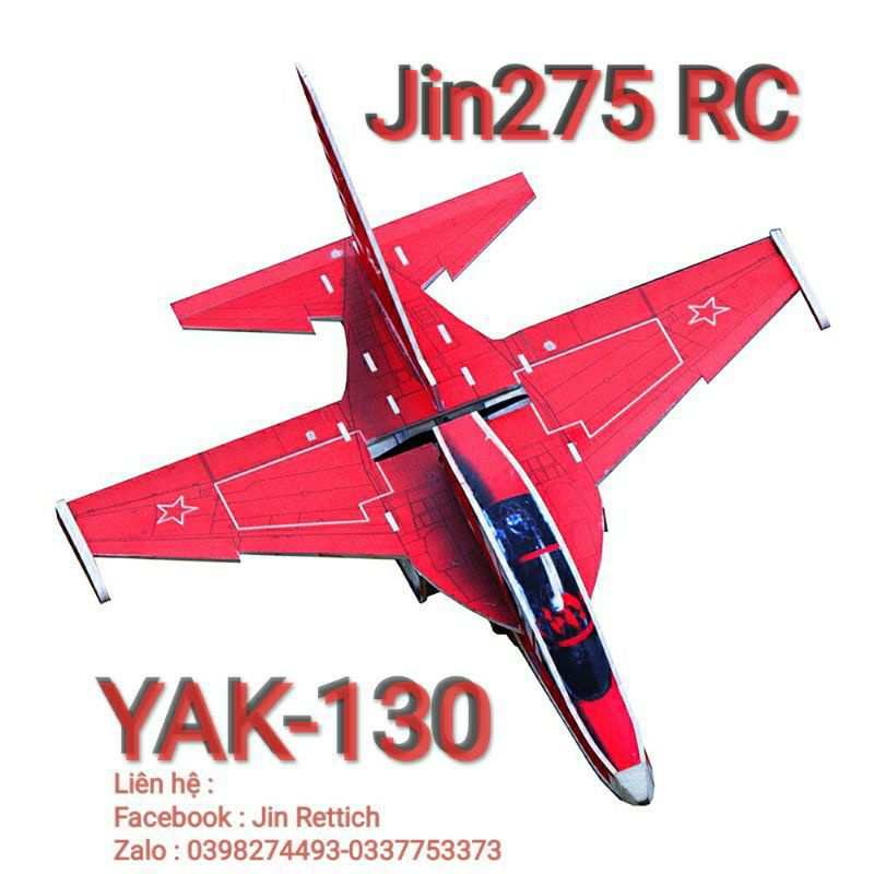 SUPER SALEBộ vỏ kit máy bay YAK-130 scale sải 74 cm (2 lớp cánh)