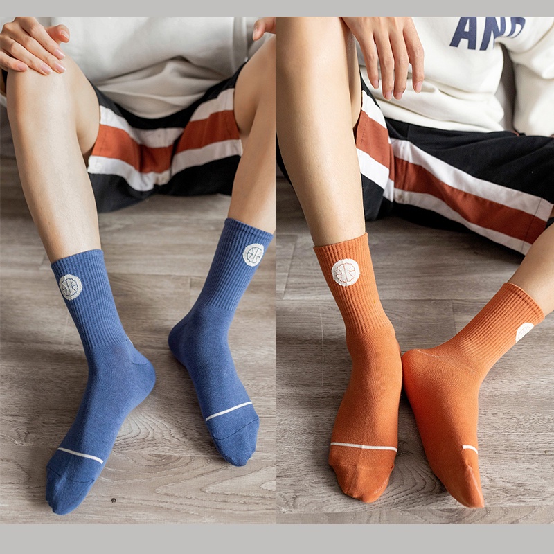 Tất vớ cổ cao trắng nữ nam gân nhún thể thao streetwear chất cotton dày thoáng khí co giãn style Hàn Quốc ABICA TD055