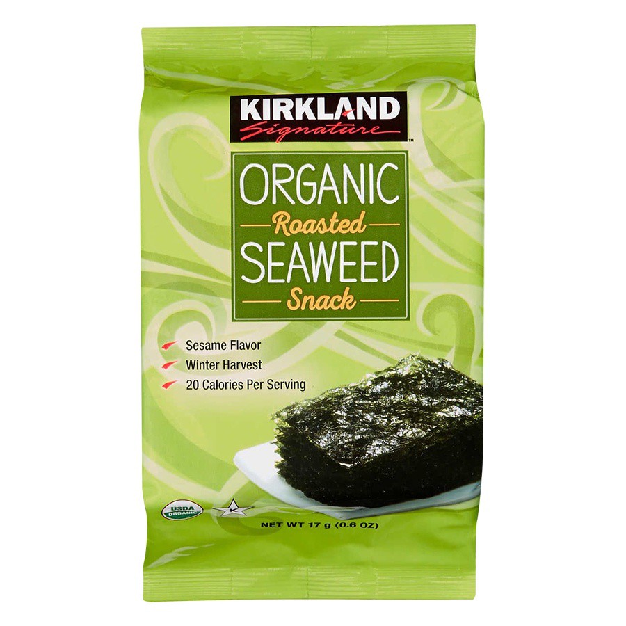 Rong biển sấy khô ăn liền Kirkland Organic Seaweed 17g