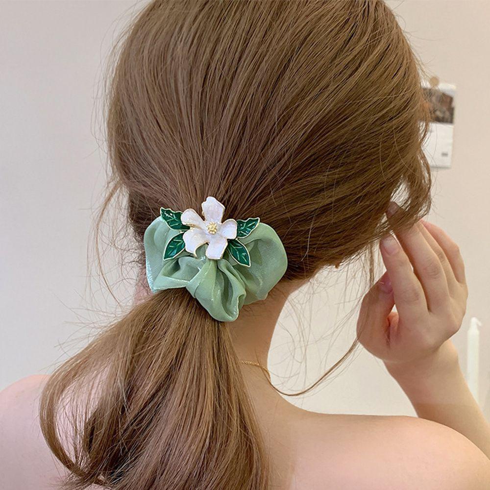 Dây Cột Tóc Co Giãn Đính Hoa Thời Trang Xuân Hè Cho Nữ