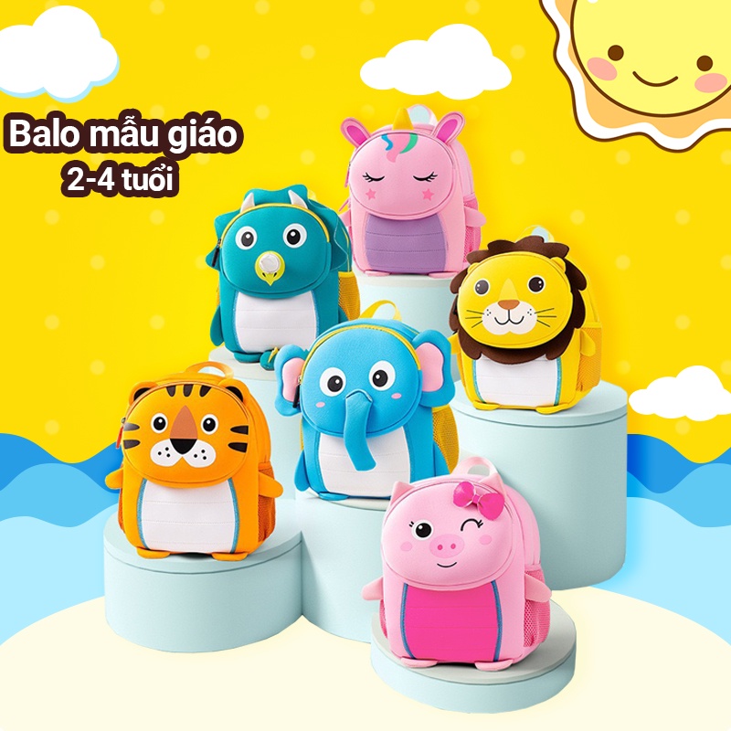 Balo cho bé đi học mẫu giáo mầm non TOCHANG 3D siêu nhẹ phù hợp cho bé từ 2 đến 4 tuổi dễ thương