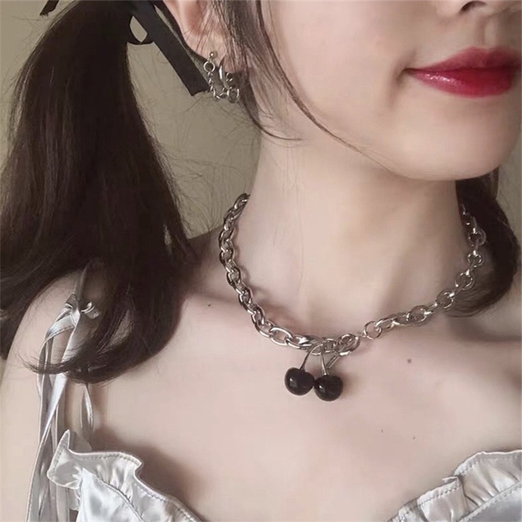Vòng cổ Mặt Trái Cherry Phong Cách Retro Cho Nữ