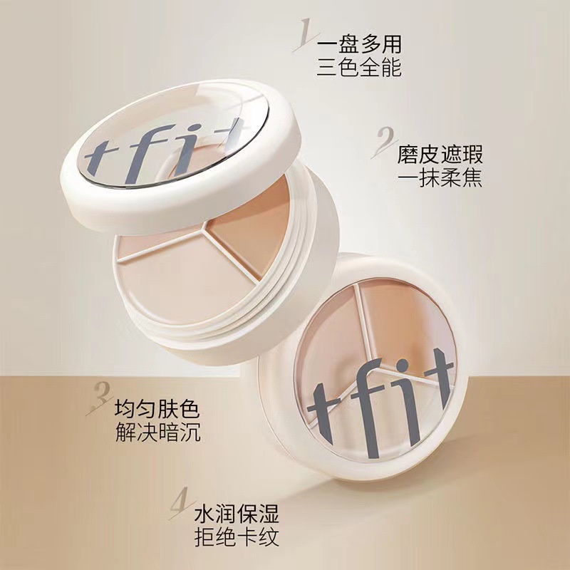 Bảng Kem Che Khuyết Điểm Ba Màu Che Phủ Đốm Mụn Và Mụn Làm Mịn Da 15G