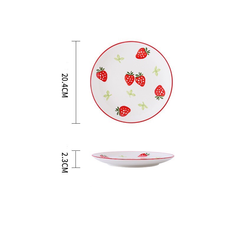 Bộ dâu tây 4 món sứ cao cấp