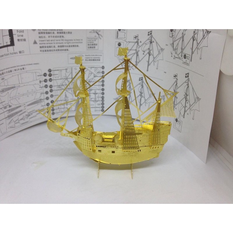 Mô Hình Kim Loại 3D lắp ráp Thuyền buồm Mayflower [Chưa Lắp]