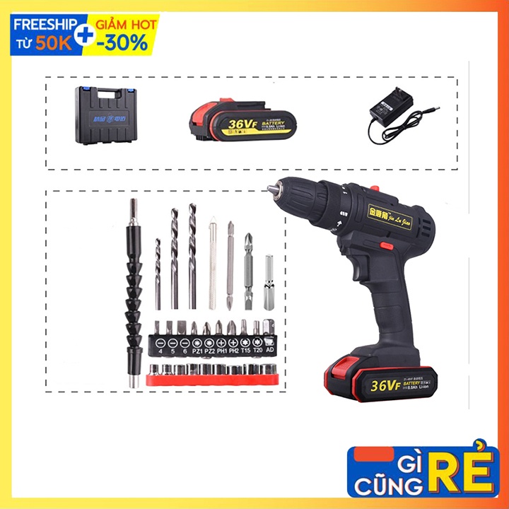 Máy Khoan Pin 36V full hộp kèm phụ kiện