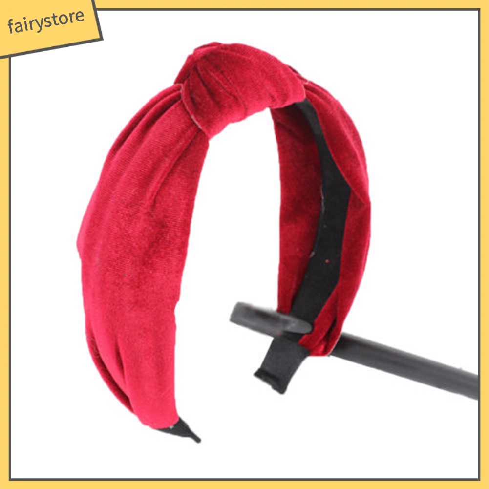 Cài tóc nhựa bọc nhung lông kiểu thắt nút thời trang cho nữ