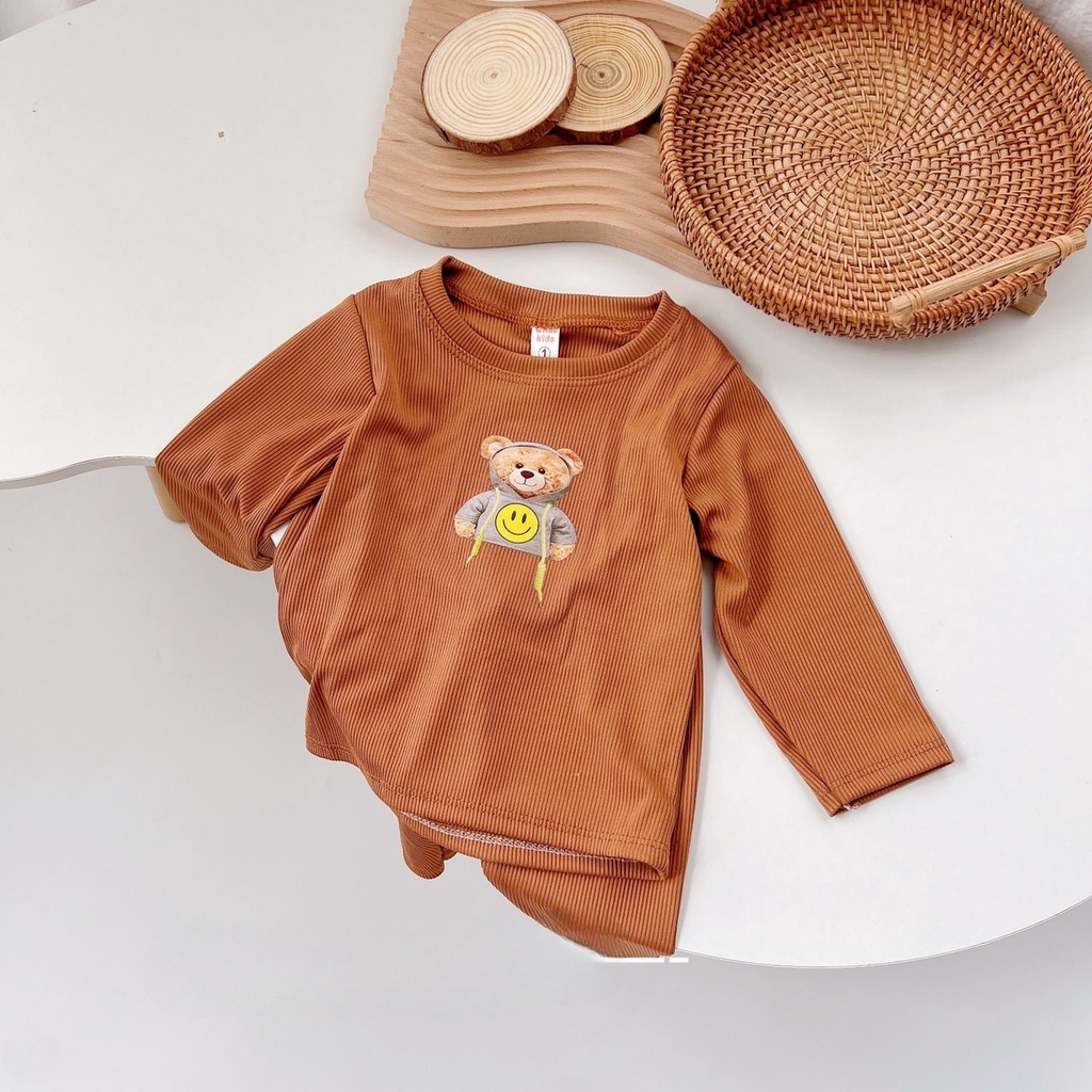 Bộ dài tay cho bé, bộ dài tay bé trai bé gái thun tăm DOBO047