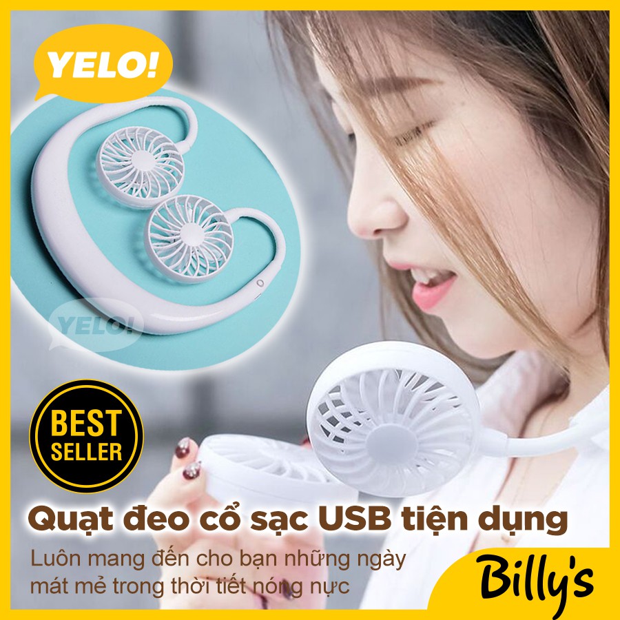 Billy's YELO！Quạt mini Quạt đeo cổ tiện dụng hiện đại thể thao
