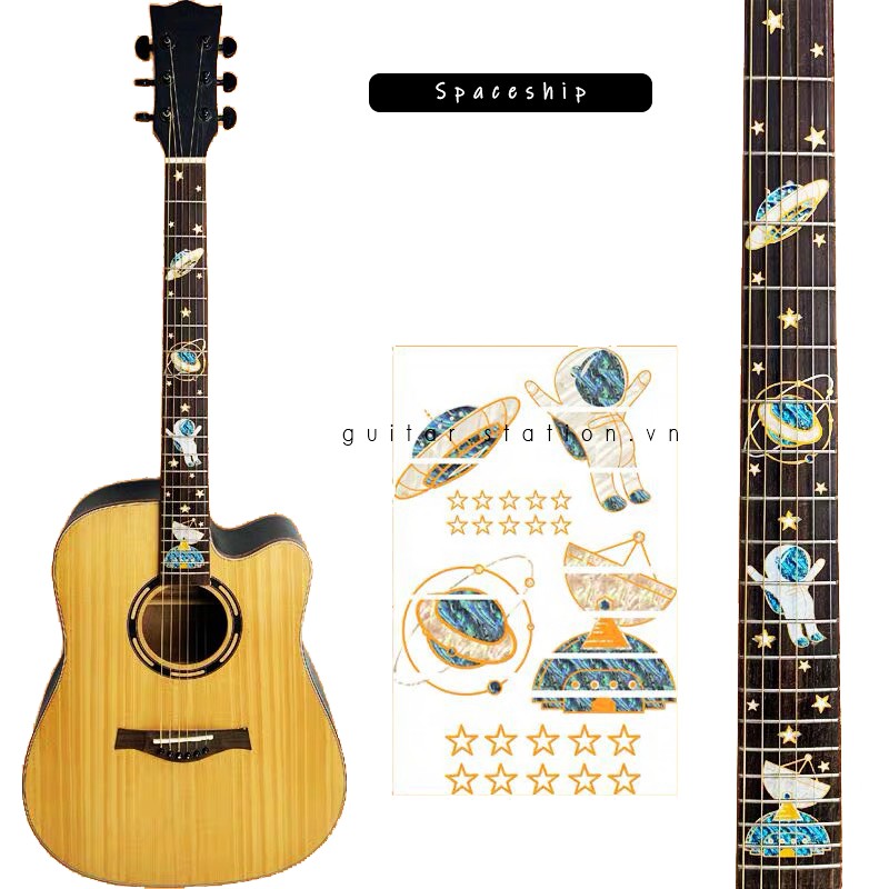 Miếng Dán Cần Đàn Guitar Ukulele Giả Khảm Mẫu 2020 – Sticker Inlay Guitar