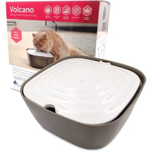 [xuất xứ Bỉ] Máy phun nước tự động cho chó mèo 2.5L SAVIC  VOLCANO DRINKING FOUNTAIN (KHAKI)