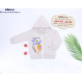 [Mã BMLT30 giảm đến 30K đơn 299K] DA612 Áo khoác mũ kẻ Dokma (9-36M)