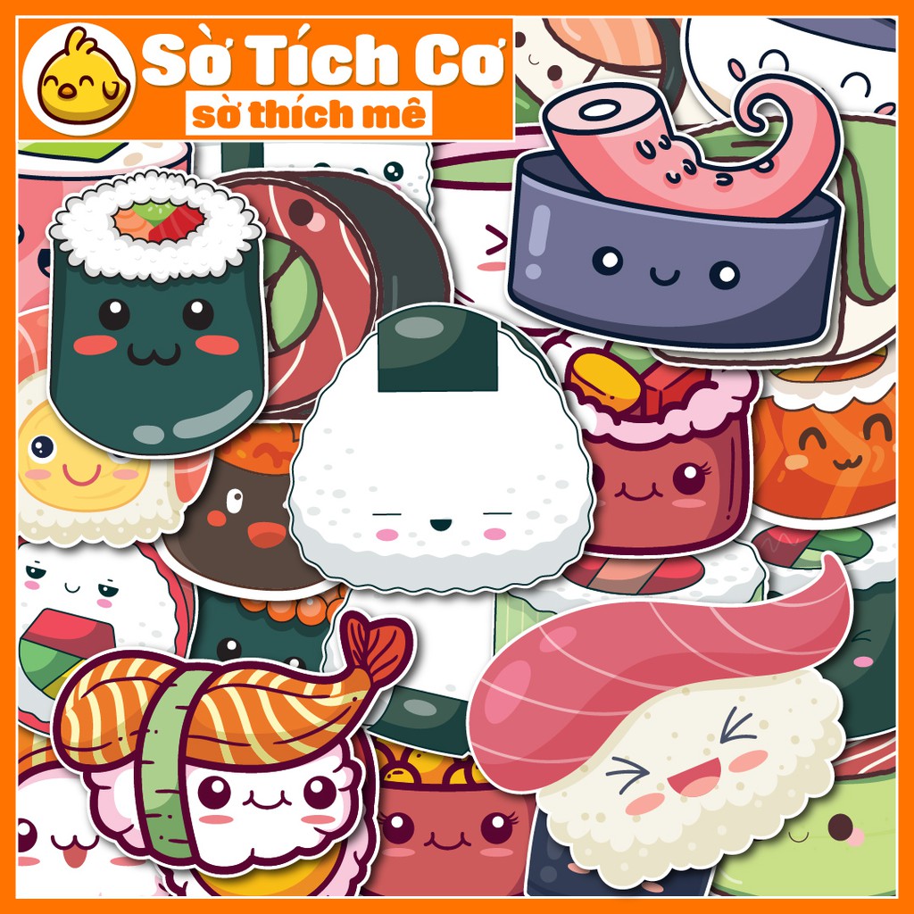 Sushi dán điện thoại, laptop, mũ bảo hiểm, guitar, vali MSP: F02