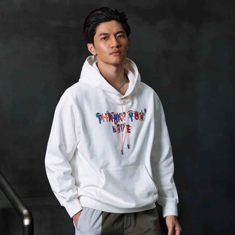Áo hoodie trắng basic Try New Thinking, Áo nỉ bông  (N304)