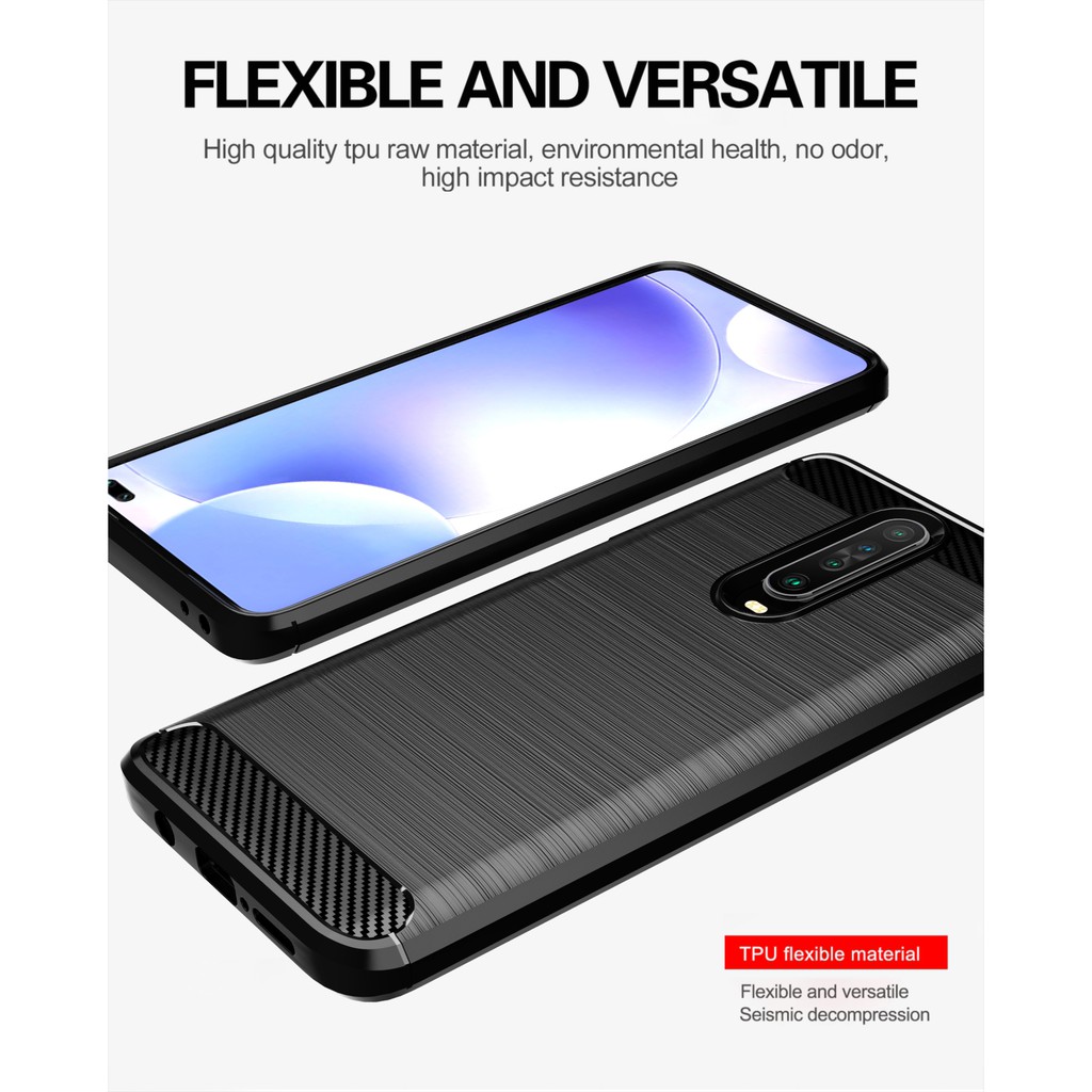 Ốp lưng Xiaomi Redmi K30 K30i Poco X2 🔥FREE SHIP🔥 Cacbon phay xước chống sốc chống vân tay